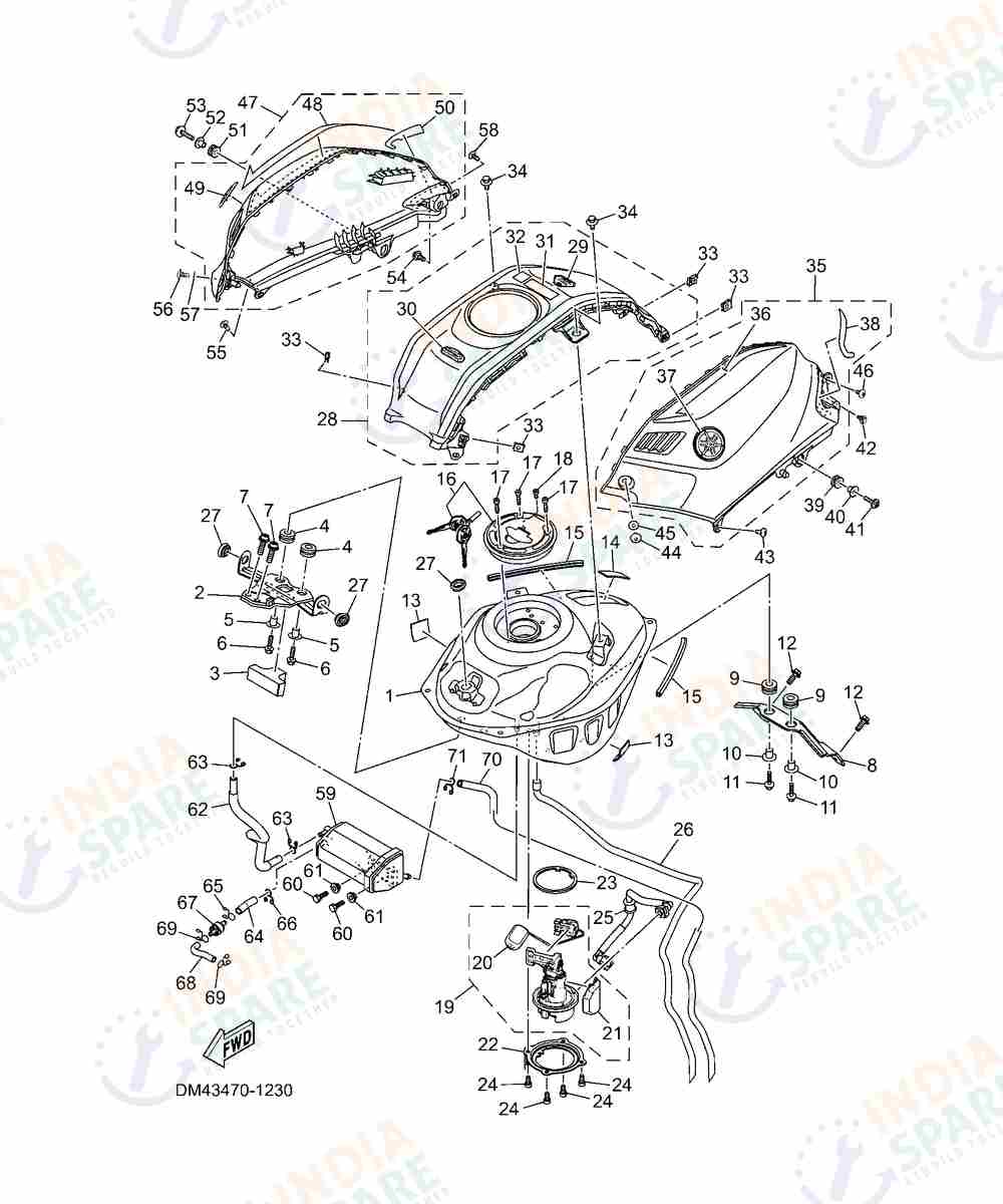 YAMAHA DM49 V4 Series FUEL TANK